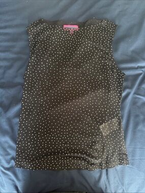Sleeveless Black Sparkly Women's Tank Top